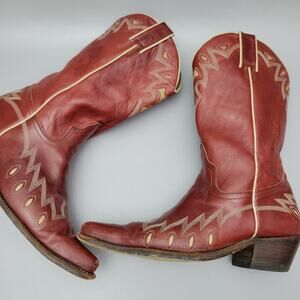 Women's Sancho Cowboy Boots Red Leather Western Size 9 US